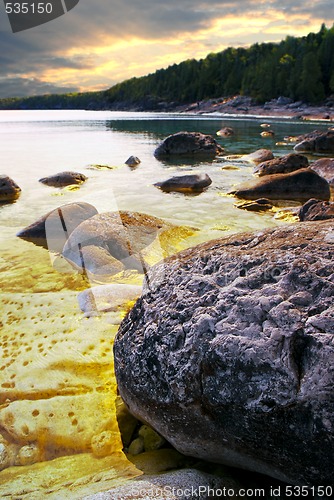 Image of Rocks at shore of Georgian Bay