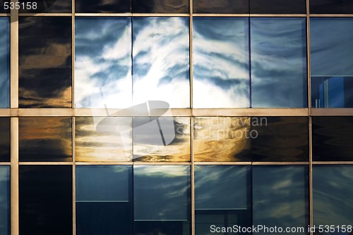 Image of Sky reflecting in office windows