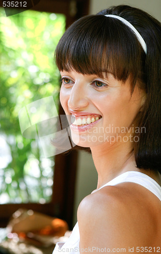 Image of Beautiful woman smiling