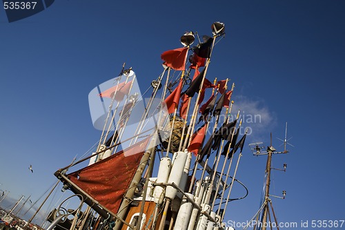 Image of Flags on fishing boat