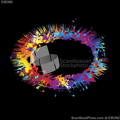 Image of rainbow ink explode