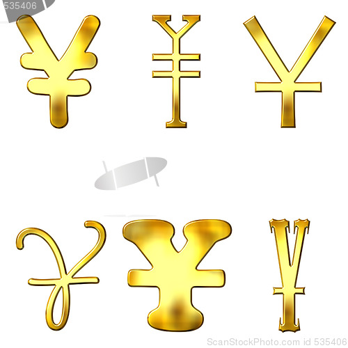 Image of Eccentric Golden Yen Symbols