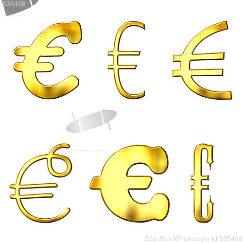Image of Eccentric Golden Euro Symbols