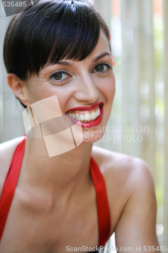 Image of Beautiful woman smiling