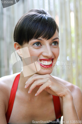 Image of Beautiful woman smiling