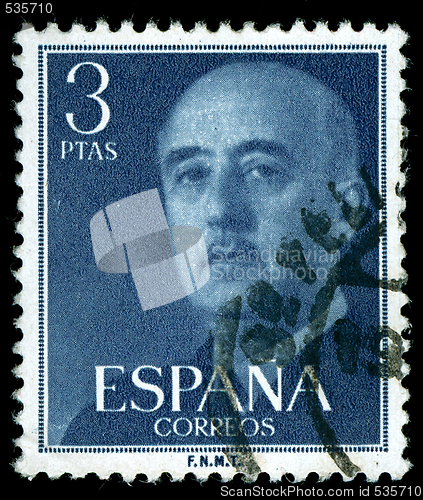 Image of vintage stamp depicting the dictator General Francisco franco