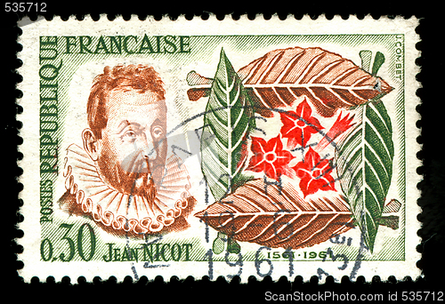 Image of vintage french stamp depicting Jean Nicot
