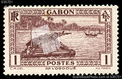 Image of vintage African stamp from Gabon