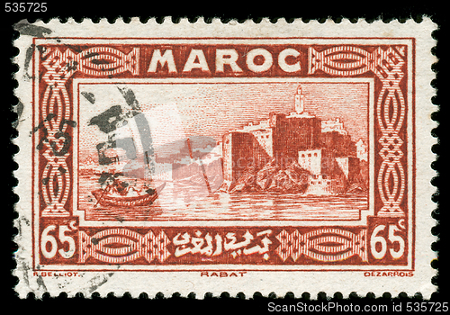 Image of vintage Morocco stamp depicting the Capital city of Rabat