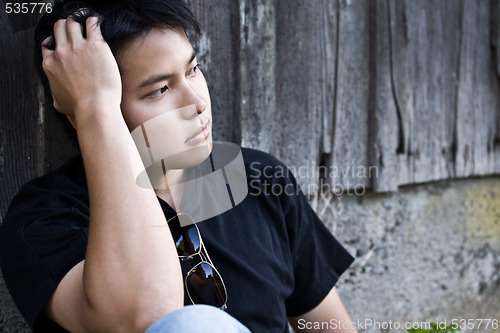 Image of Stressed asian male