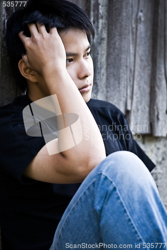 Image of Stressed asian male