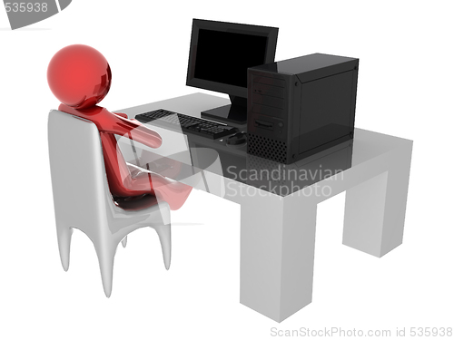 Image of Working on computer