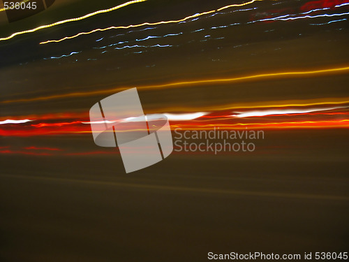 Image of speeding light trails
