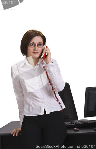 Image of Businesswoman calling