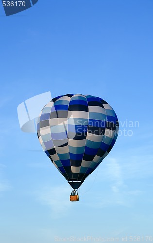 Image of Blue hot air balloon in the sky