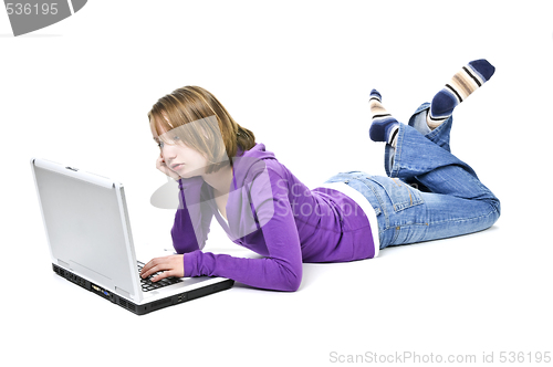 Image of Girl with computer