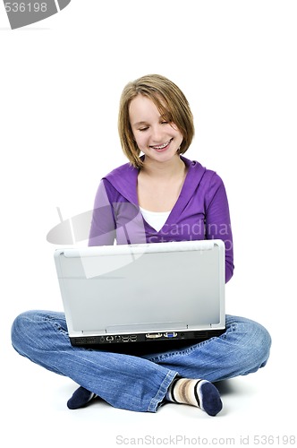 Image of Girl with computer