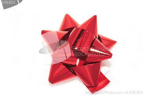 Image of red foil bow