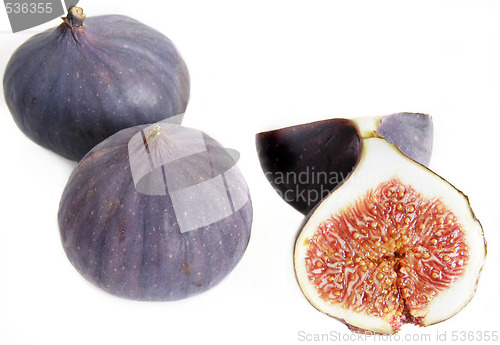 Image of three figs isolated