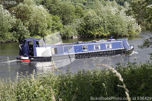 Image of narrowboat on the river