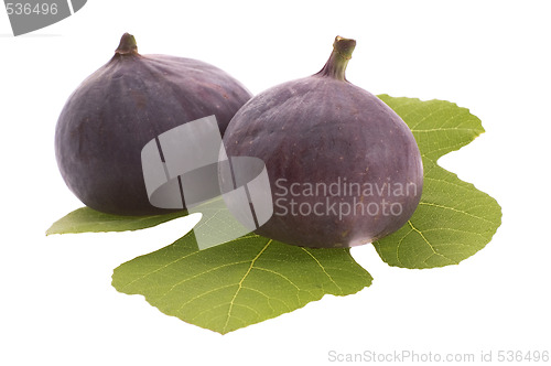 Image of figs on the leaf