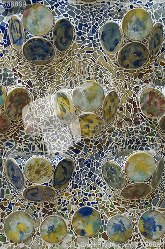 Image of Detail of the ceramics from the Casa Batllo in Barcelona, Spain