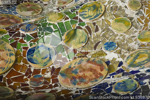 Image of Detail of the ceramics from the Casa Batllo in Barcelona, Spain