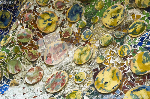 Image of Detail of the ceramics from the Casa Batllo in Barcelona, Spain