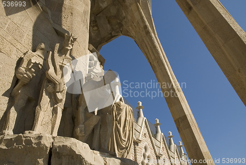 Image of Details of Sagrada Familia in Barcelona