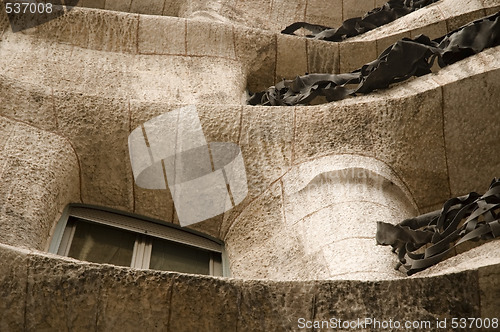 Image of modernist house by antonio gaudi - la padrera. detail