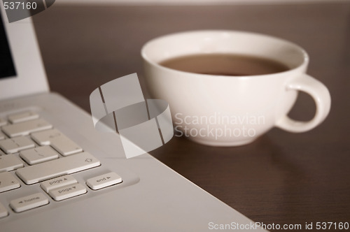 Image of laptop and tea cup