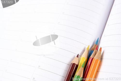 Image of Color pencil and agenda