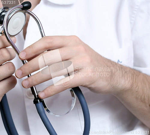 Image of Portrait of a young doctor with stethoscope.