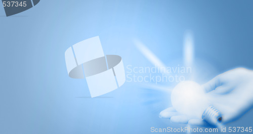 Image of Background with lit lightbulb