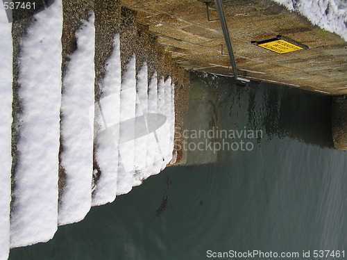 Image of snow steps to the sea