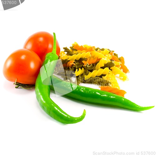 Image of fresh vegetables and pasta