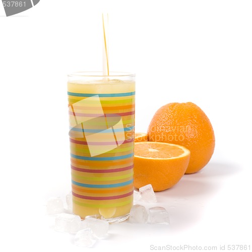 Image of oranges, ice and juice