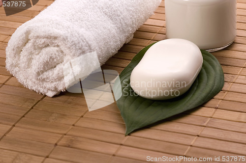 Image of milk bath. white spa