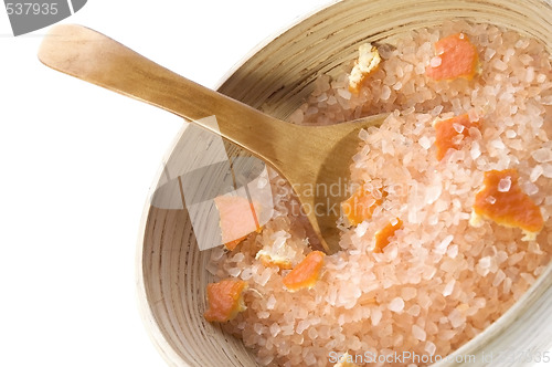 Image of orange salt. sweet aroma bath