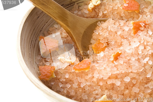 Image of orange salt. sweet aroma bath