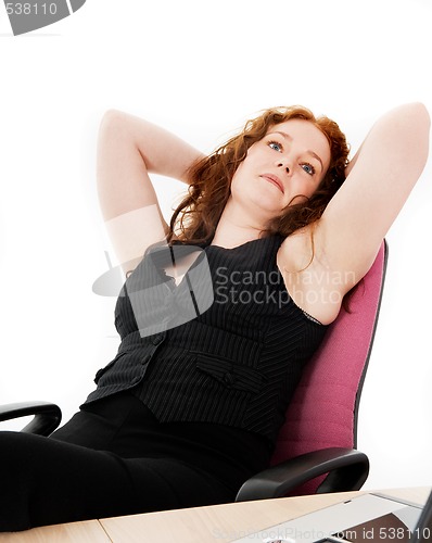 Image of Beutyful girl sitting daydreaming