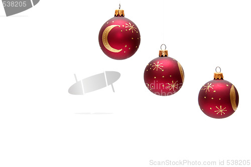 Image of Red christmas bulbs