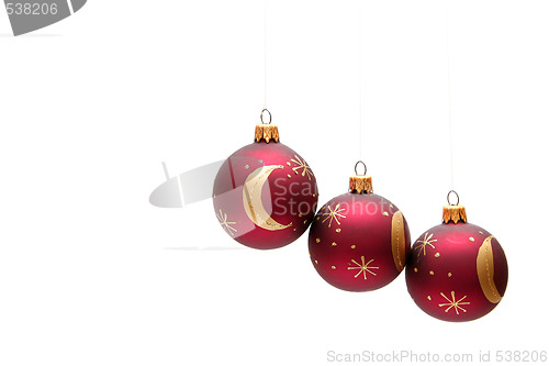 Image of Red christmas bulbs