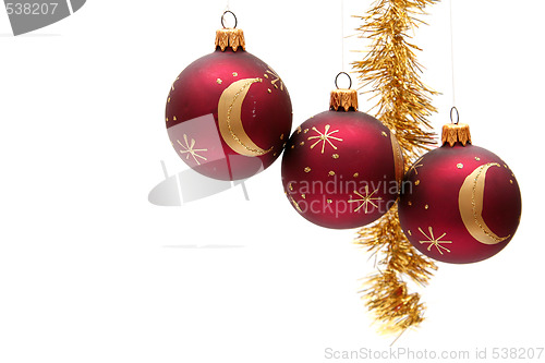 Image of Red christmas bulbs