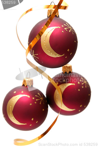 Image of Red christmas bulbs