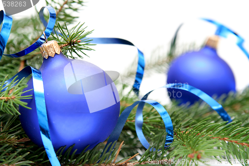 Image of Blue christmas bulbs