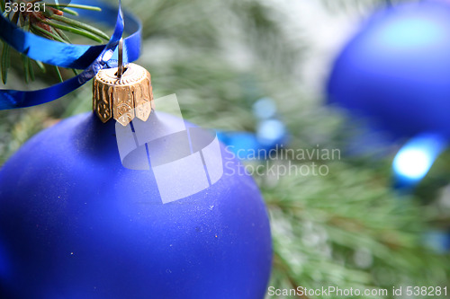 Image of Blue christmas bulbs