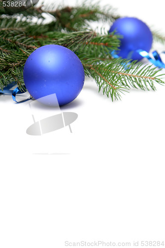 Image of Blue christmas bulbs