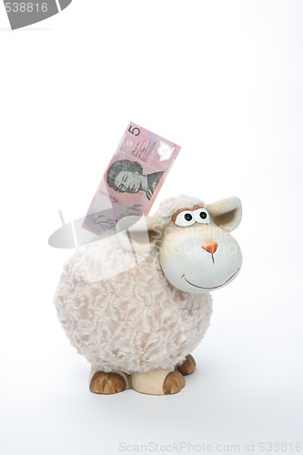 Image of Sheep Coin Bank With Australian Dollars