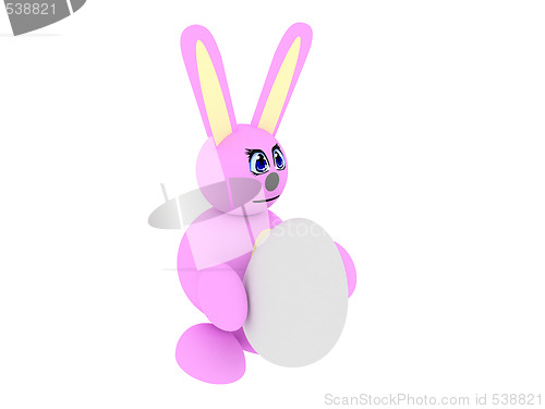 Image of Pink bunny with egg